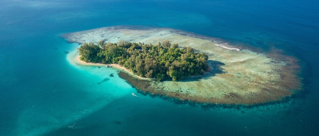 Luftaufnahme von unserem Inselresort - Papua-Neuguinea - 