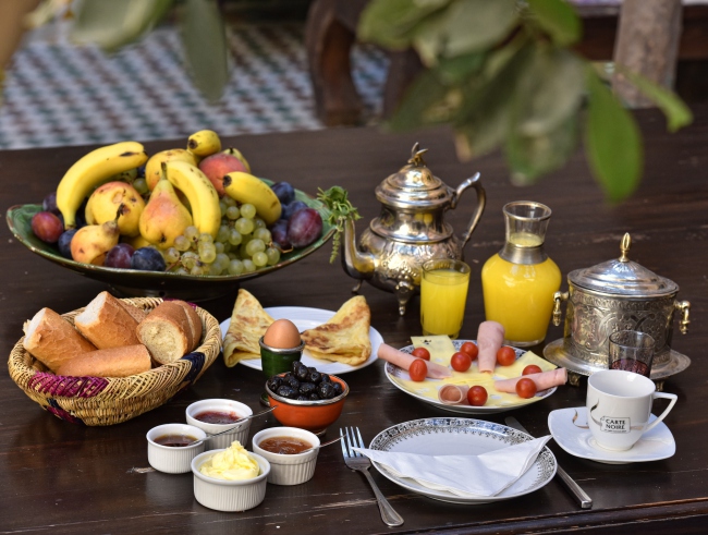 Reichhaltiges Frühstück in unserem Riad Hotel - Marokko - 