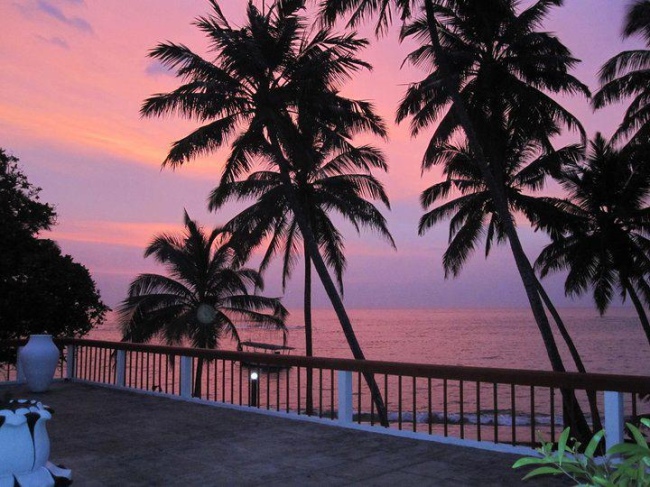 Unsere Terrasse kurz nach Sonnenuntergang - Sri Lanka - 