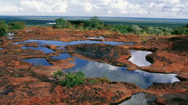 Buschman-Pools auf dem Waterberg mit Blick auf den Hippo-Damm - Namibia - 