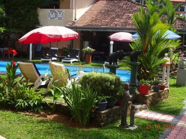 Blick auf Pool und Restaurant im Hintergrund - Sri Lanka - 