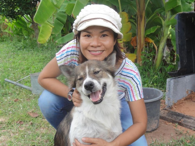 Nok mit unserem Hund Somchay - Thailand - 