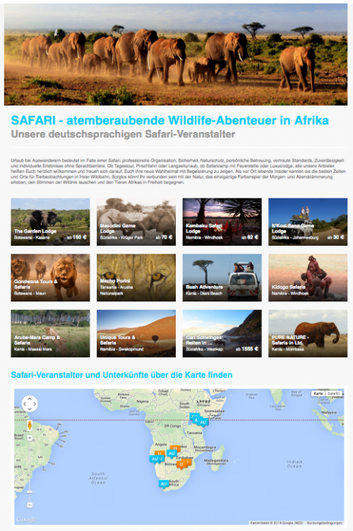 Themenseite Safari