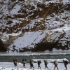 Trek auf dem zugefrorenen Zanskar Fluss